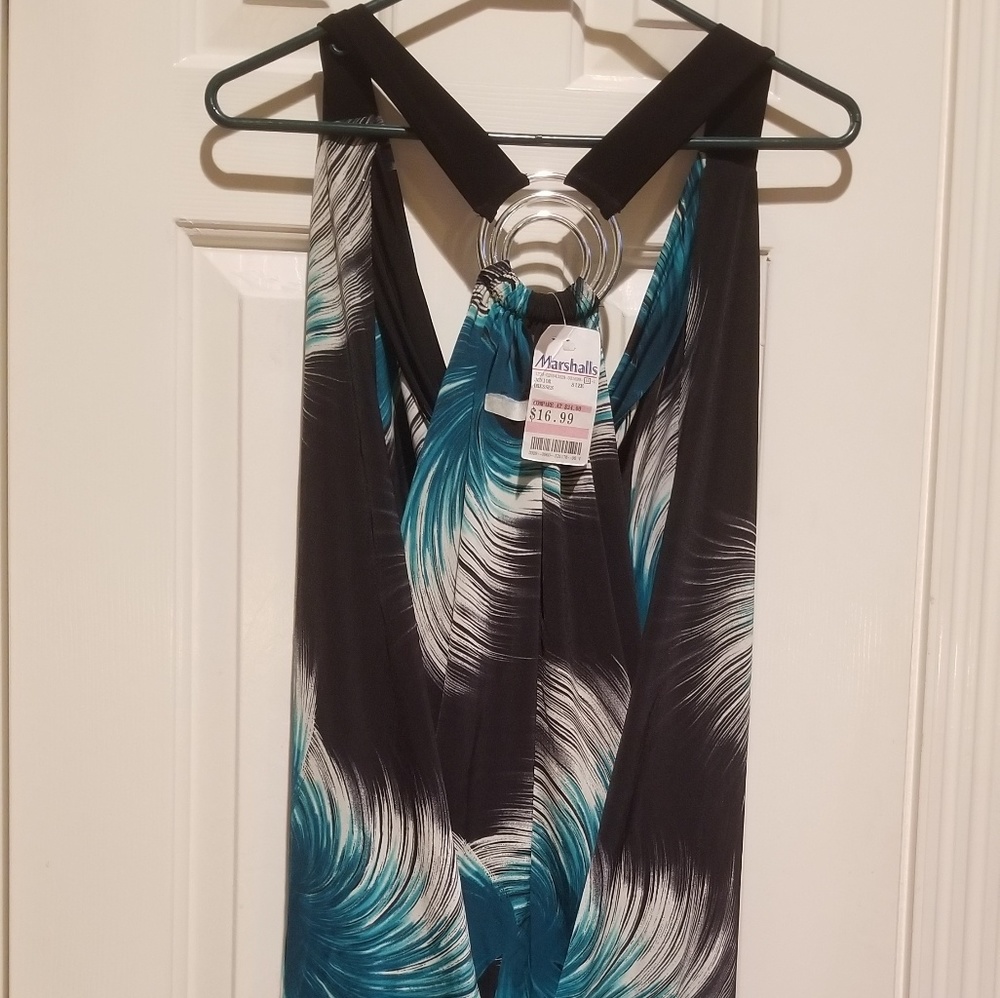 Junior's  green and black halter dress